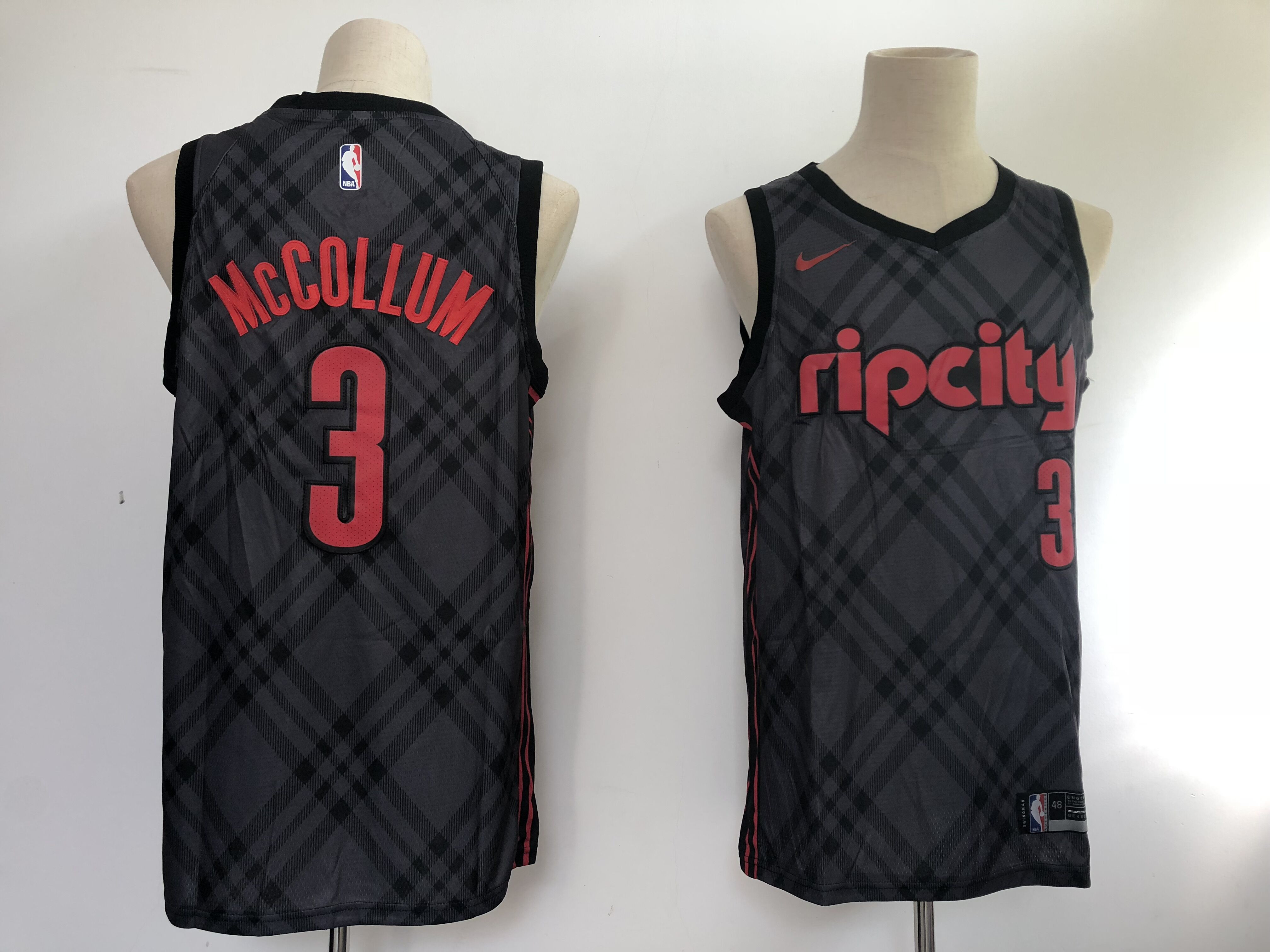 Blazers 3 C.J. McCollum Black City Edition Nike Swingman Jersey