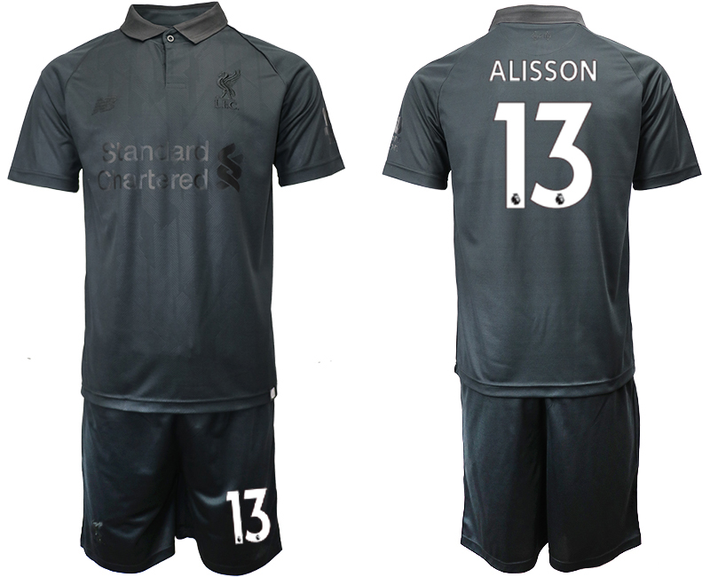 2018-19 Liverpool 13 ALISSON Black Goalkeeper Soccer Jersey