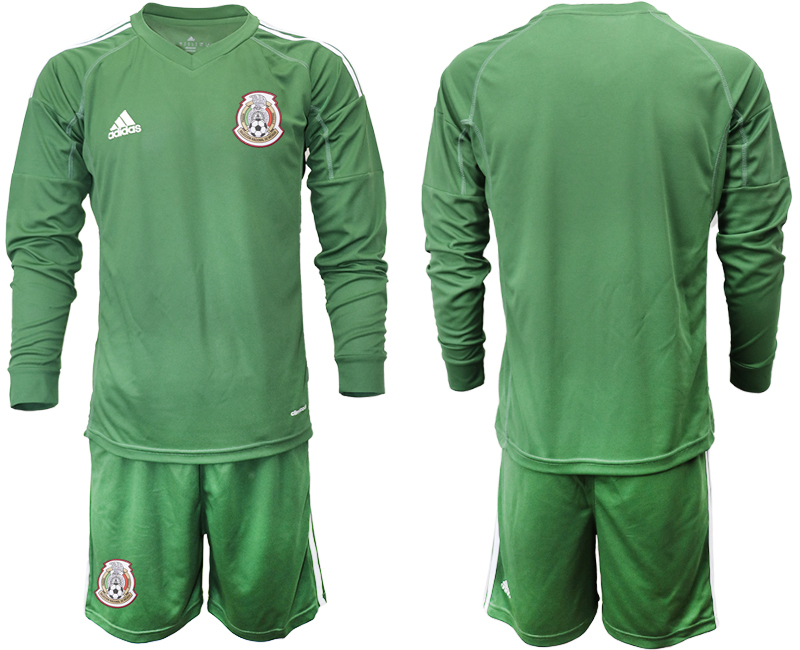 Mexico Army Green 2018 FIFA World Cup Long Sleeve Goalkeeper Soccer Jersey