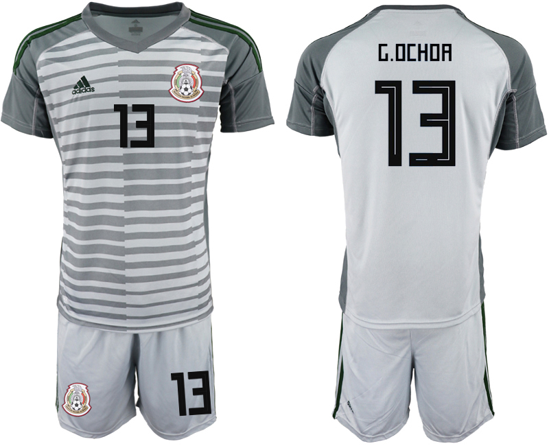 Mexico 13 G.OCHOA Gray Goalkeeper Soccer Jersey