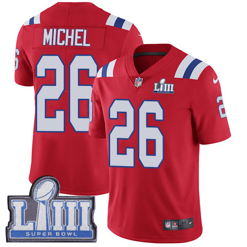 Nike Patriots 26 Sony Michel Red 2019 Super Bowl LIII Vapor Untouchable Limited Jersey
