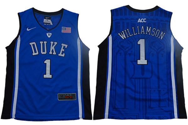 Duke Blue Devils 1 Zion Williamson Black Youth Nike Elite College Basketball Jersey