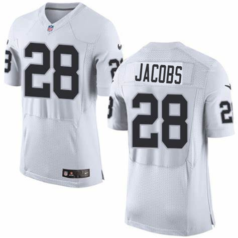 Nike Raiders 28 Josh Jacobs White Elite Jersey