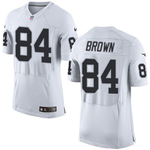 Nike Raiders 84 Antonio Brown White Elite Jersey