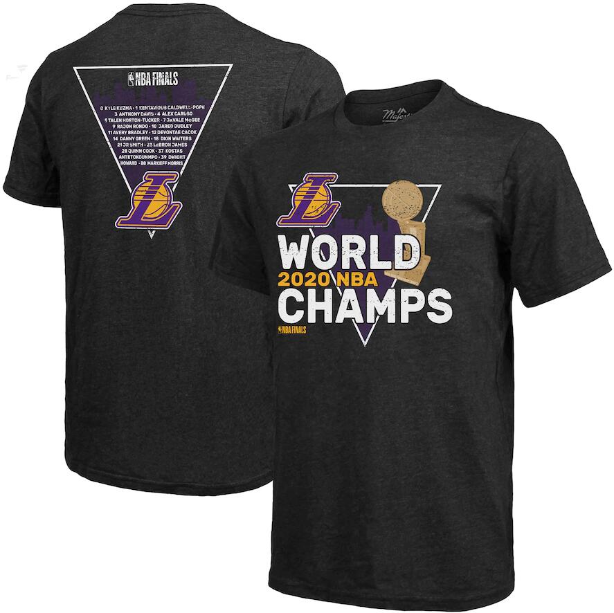 Men's Los Angeles Lakers Black 2020 NBA Finals Champions Tri Blend T-Shirt