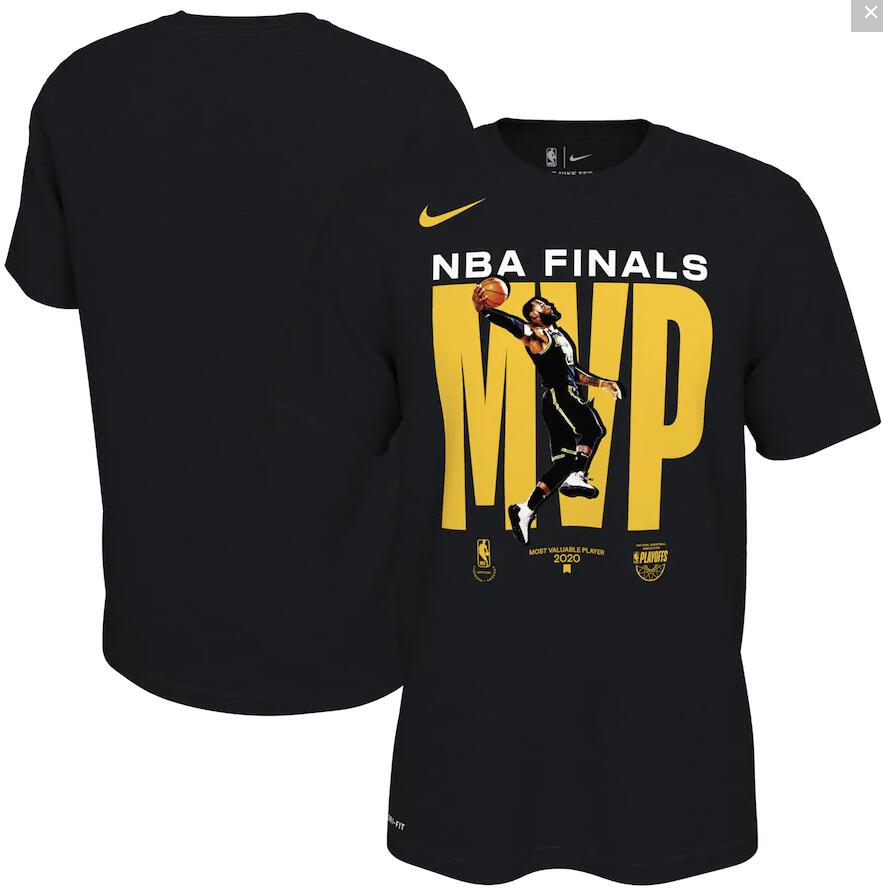 Men's Los Angeles Lakers LeBron James Nike Black 2020 NBA Finals Champions MVP T-Shirt