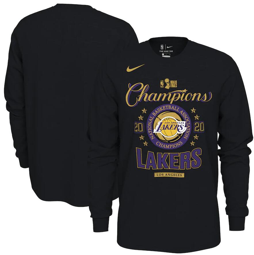 Men's Los Angeles Lakers Nike Black 2020 NBA Finals Champions Locker Room Long Sleeve T-Shirt