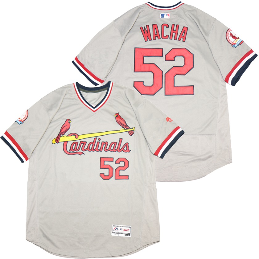 Cardinals 52 Michael Wacha Gray Throwback Jersey