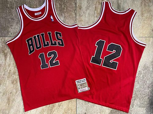 Bulls 12 Michael Jordan Red 1990 Hardwood Classics Jersey