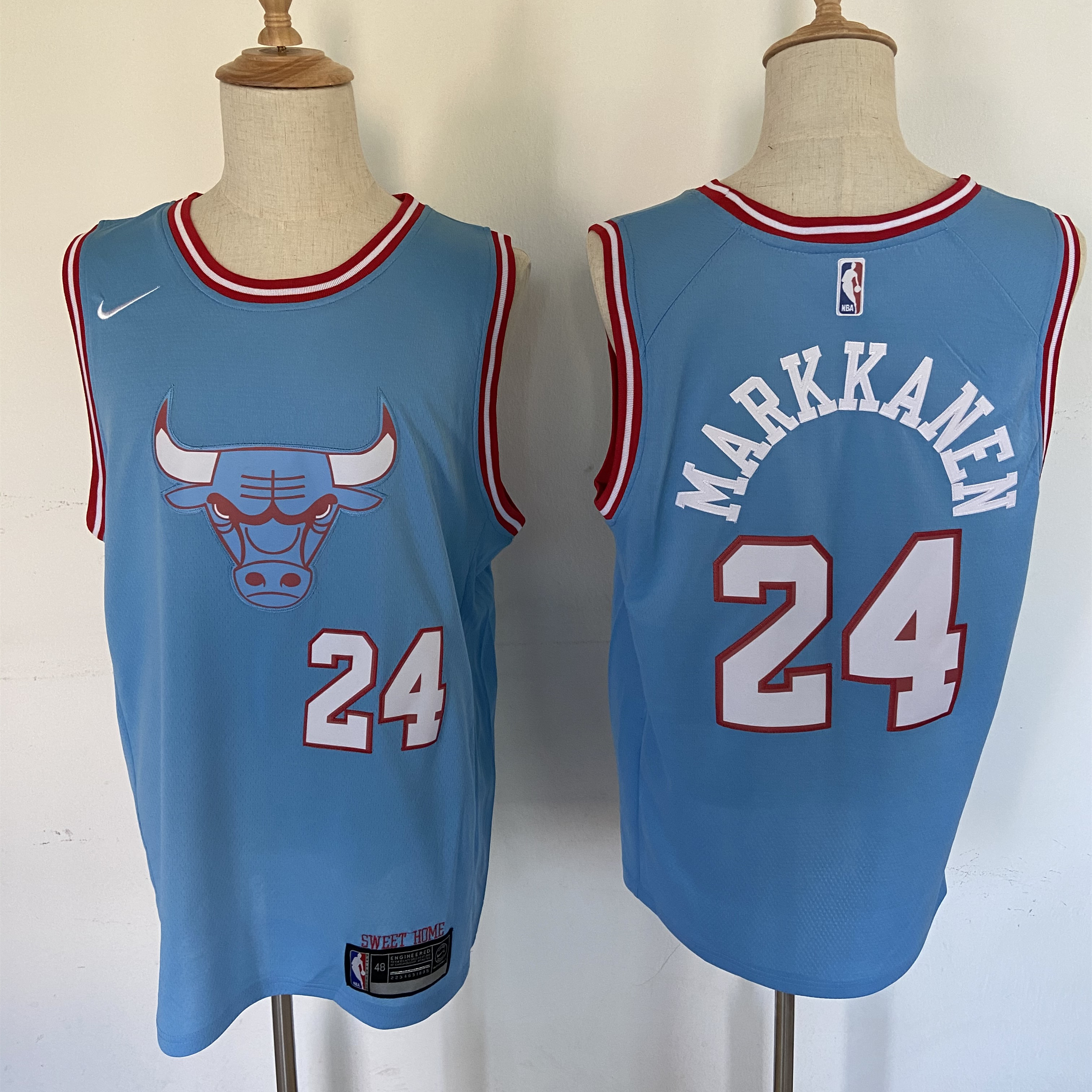 Bulls 24 Laur Markkanen Blue Nike City Edition Swingman Jersey