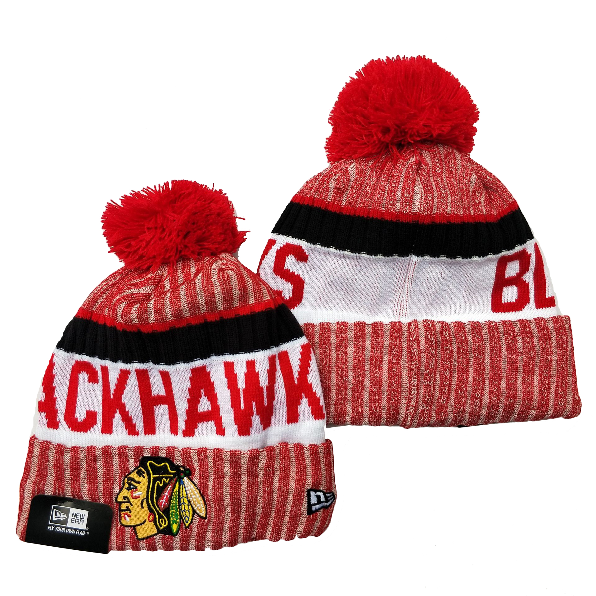 Blackhawks Team Logo Red Cuffed Knit Hat YD