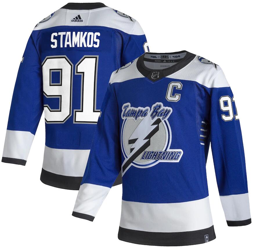Lightning 91 Steven Stamkos Blue 2020-21 Reverse Retro Adidas Jersey