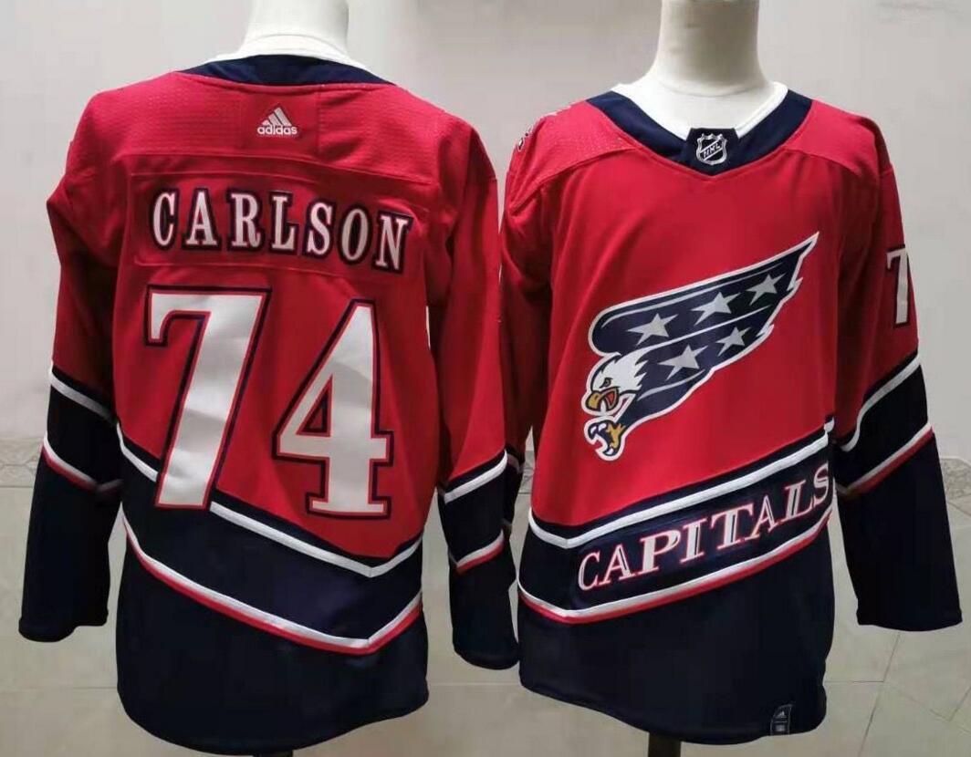 Capitals 74 John Carlson Red 2020-21 Reverse Retro Adidas Jersey