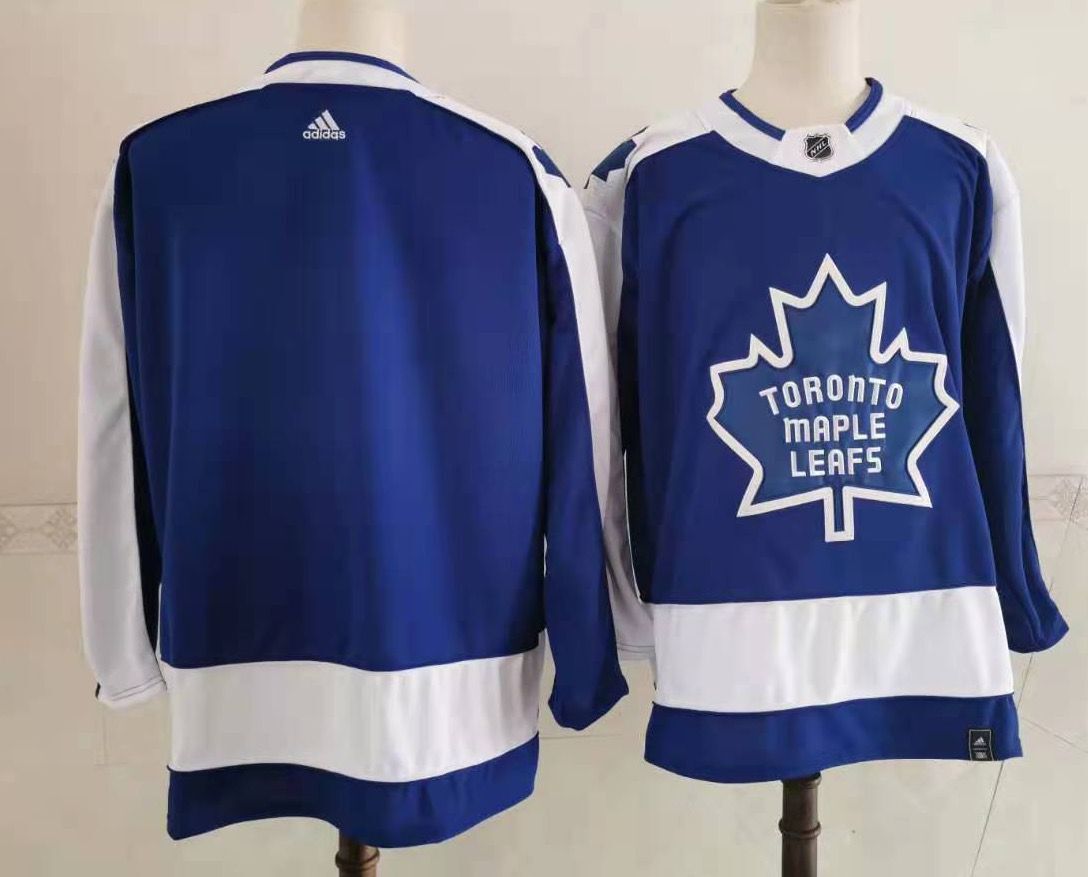 Maple Leafs Blank Blue 2020-21 Reverse Retro Adidas Jersey
