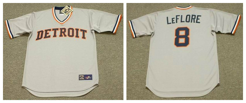 Tigers 8 Ron Leflore Gray 1976's Throwback Cool Base Jersey
