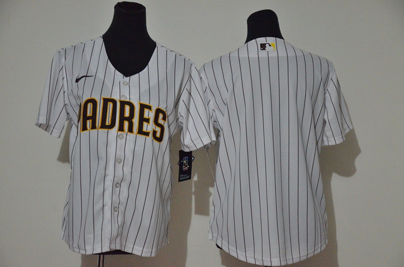 Padres Blank White Youth Cool Base Jersey