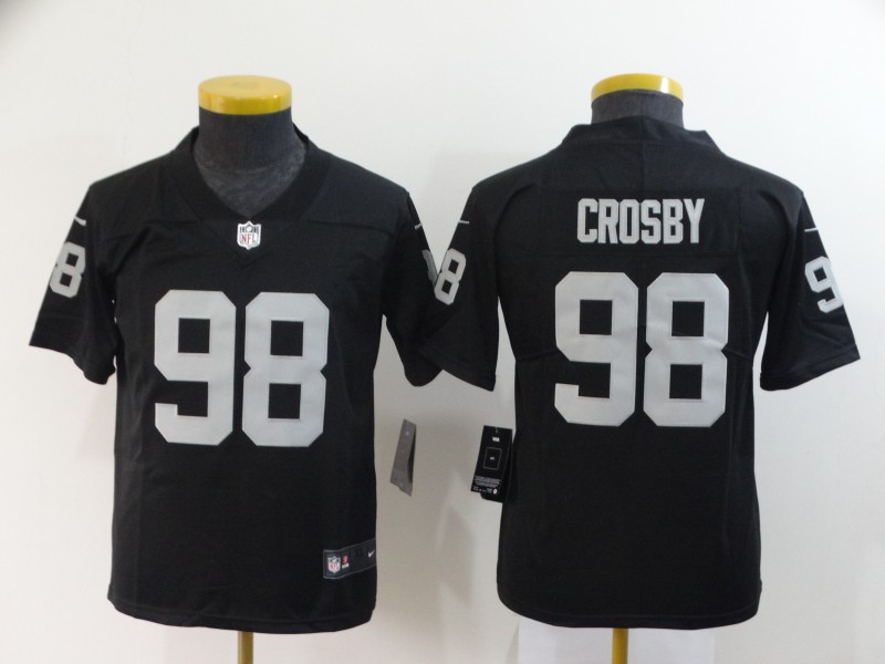 Nike Raiders 98 Maxx Crosby Black Youth Vapor Untouchable Limited Jersey