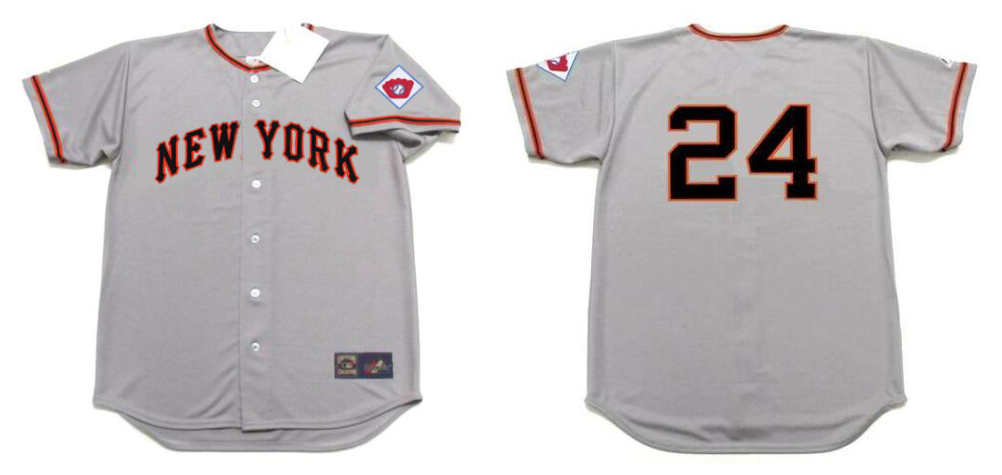 Giants 24 Willie Mays Gray 1951 Throwback Jersey