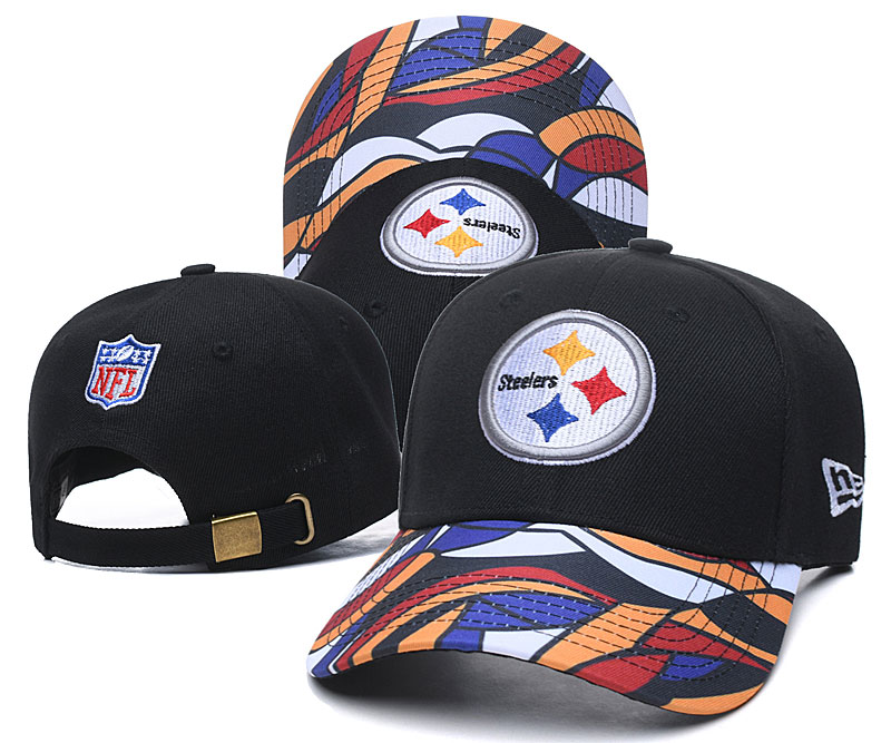Steelers Team Logo Black Peaked Adjustable Hat LH