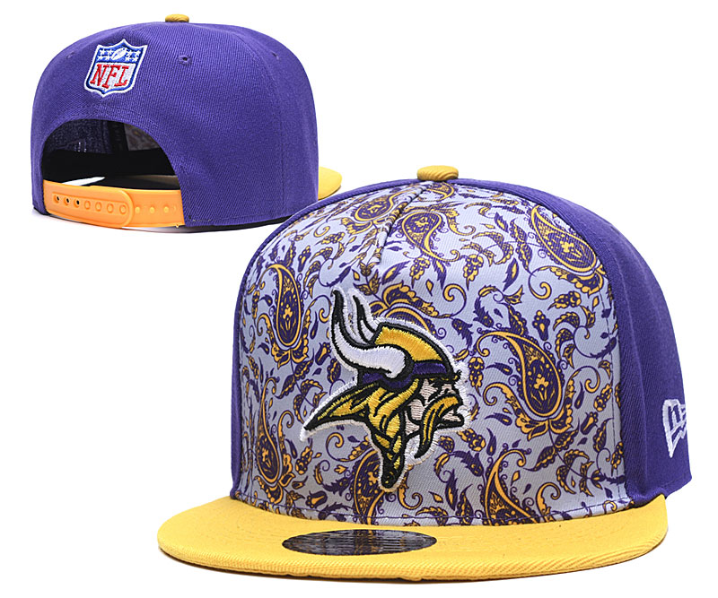 Vikings Team Logo Purple Yellow Fashion Adjustable Hat LH