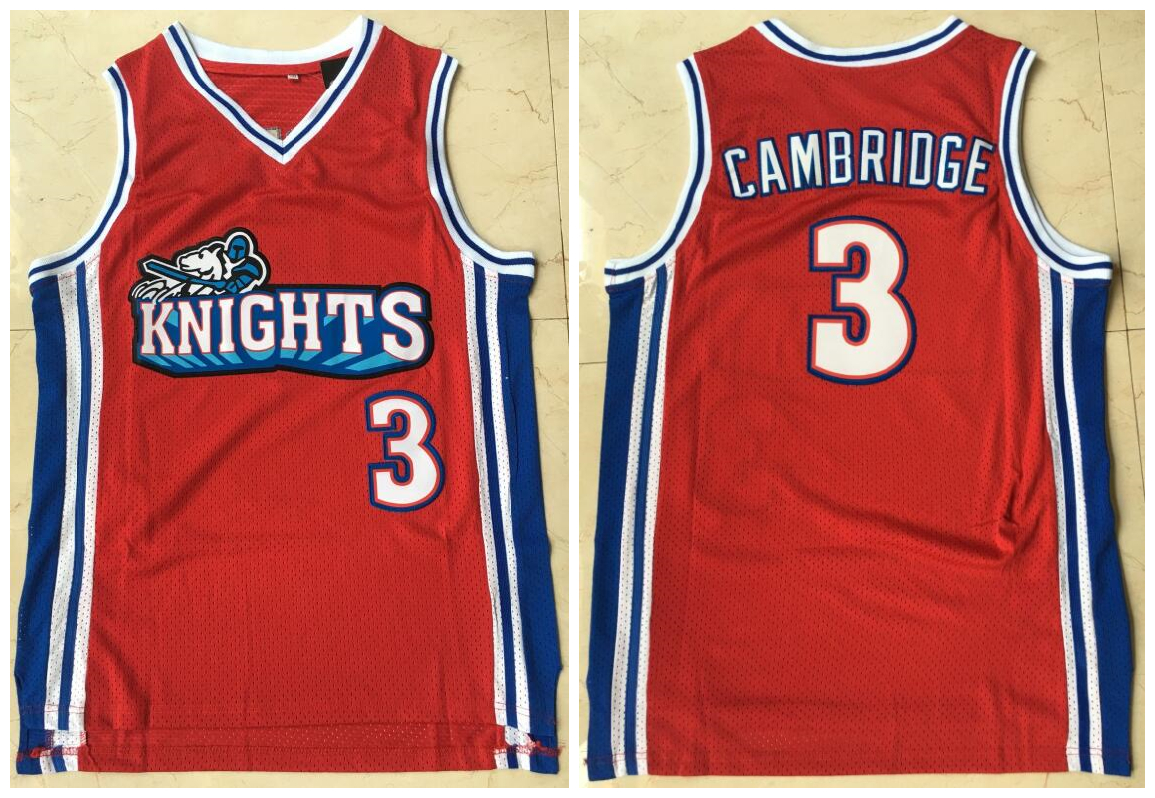 Los Angeles Knights 3 Calvin Cambridge Red Movie Basketball Jersey