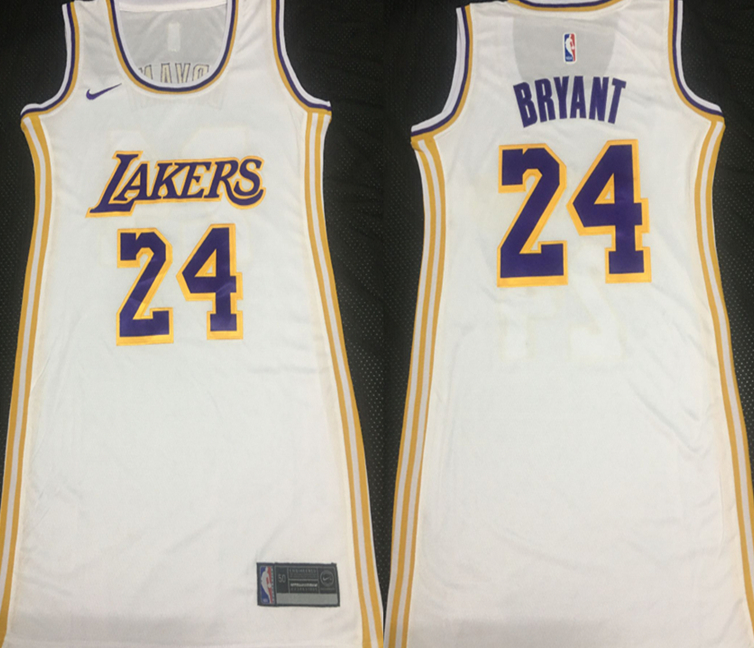 Lakers 24 Kobe Bryant White Women Nike Swingman Jersey