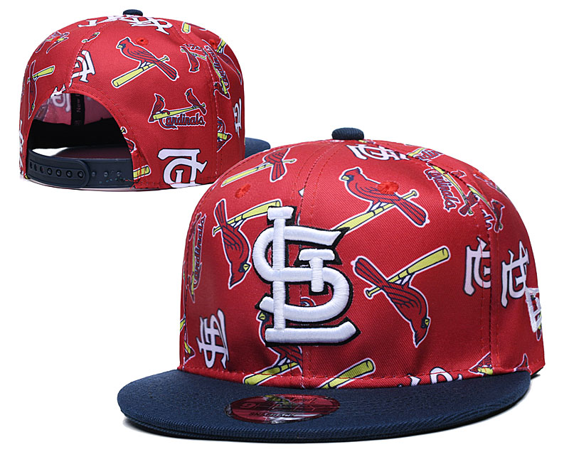 St. Louis Cardinals Team Logos Red Black Adjustable Hat TX