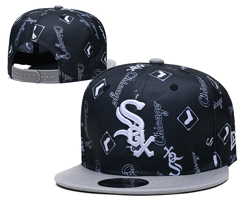 White Sox Team Logos Black Gray Adjustable Hat TX