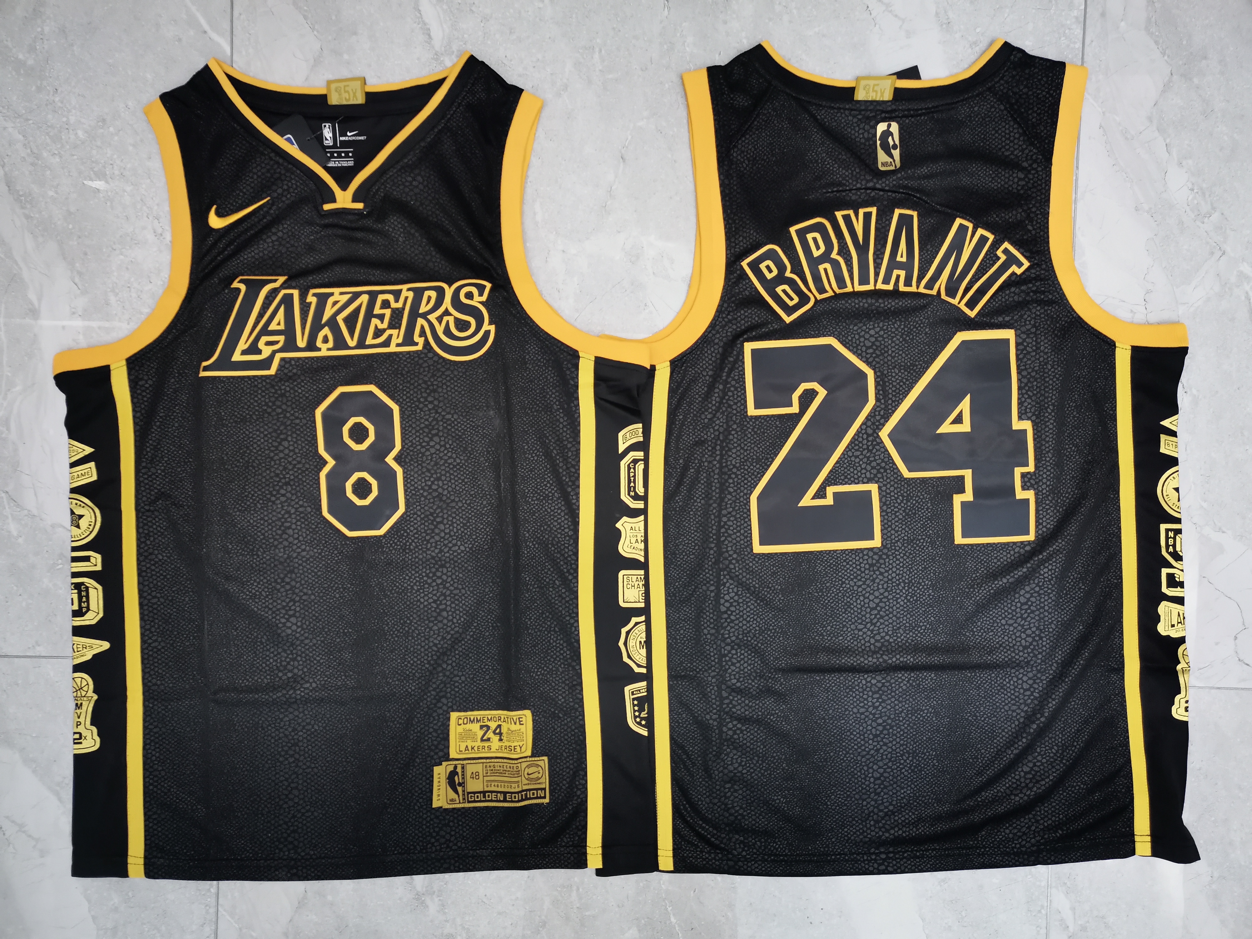 Lakers 24 Kobe Bryant Black Retirement Commemorative Nike Swingman Jersey