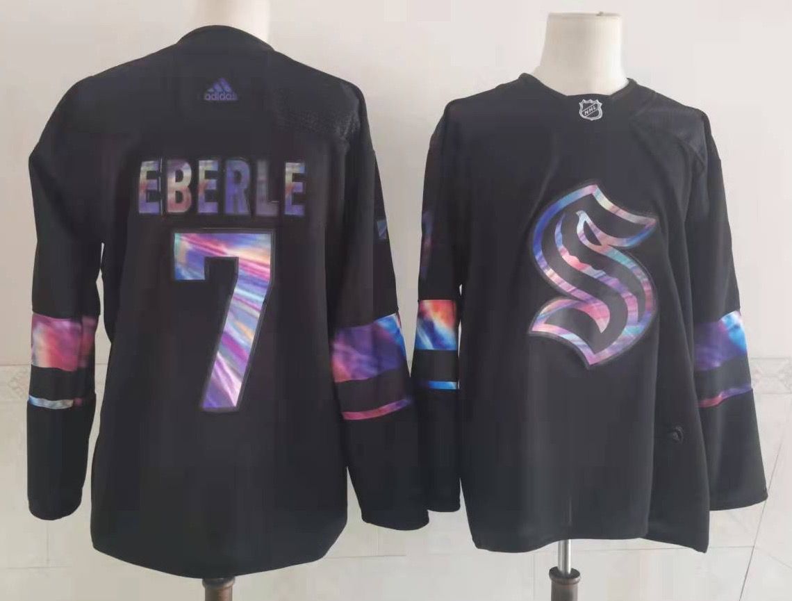 Seattle Kraken 7 Jordan Eberle Black Adidas Jersey