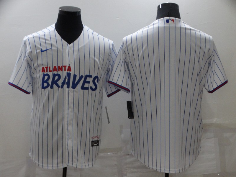 Braves Blank White 2021 City Connect Cool Base Jersey