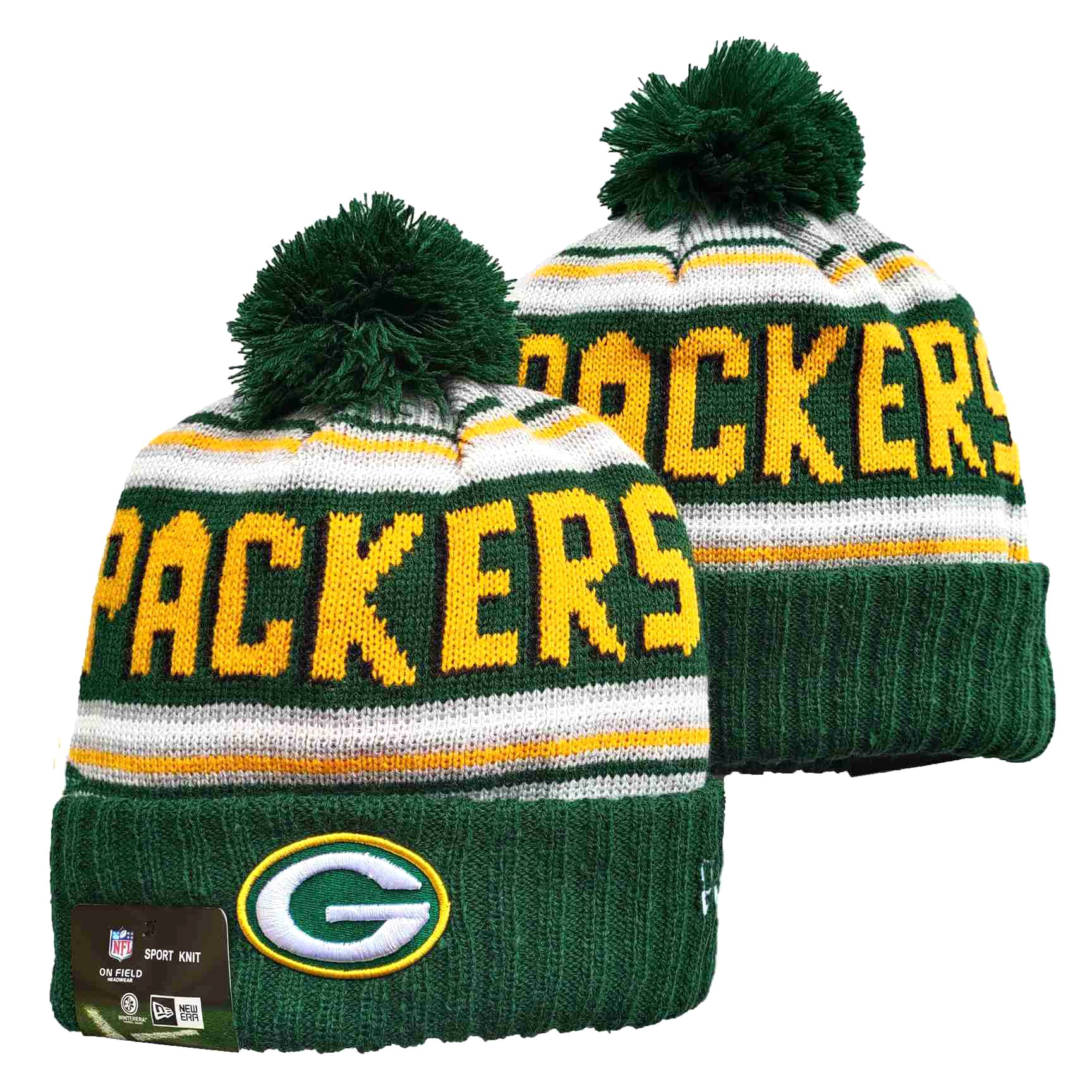Packers Team Logo Green Pom Cuffed Knit Hat YD