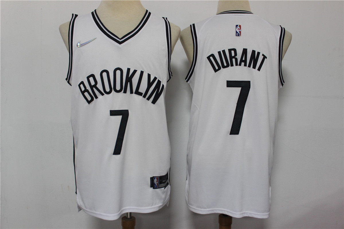 Nets 7 Kevin Durant White Nike Diamond 75th Anniversary City Edition Swingman Jersey.jpeg