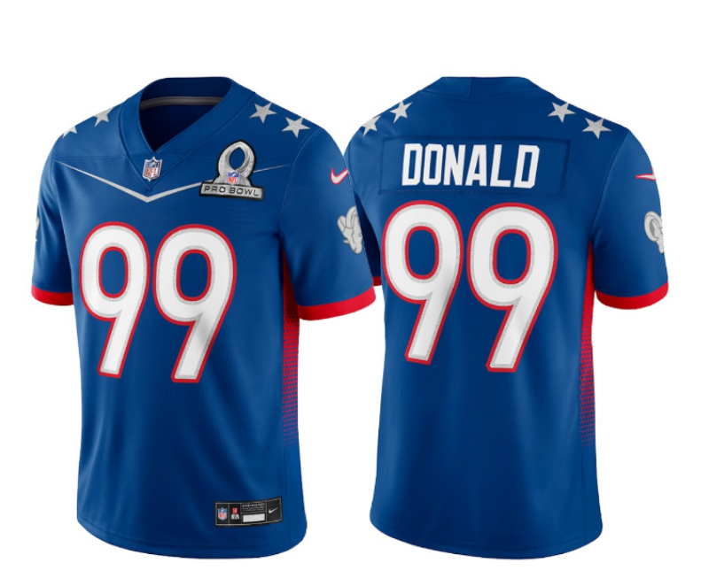 Nike Rams 99 Aaron Donald Blue 2022 NFC Pro Bowl Limited Jersey