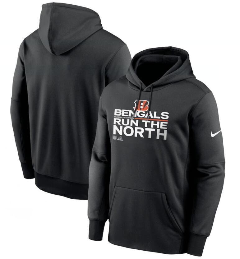 Men's Cincinnati Bengals Nike Black 2021 AFC North Division Champions Trophy Collection Pullover Hoodie