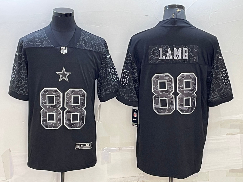 Nike Cowboys 88 CeeDee Lamb Black RFLCTV Limited Jersey