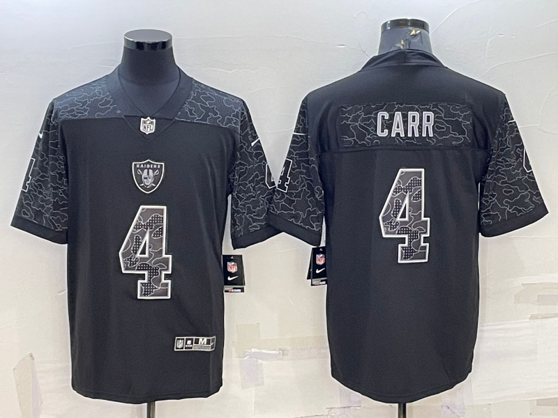 Nike Raiders 4 Derek Carr Black RFLCTV Limited Jersey
