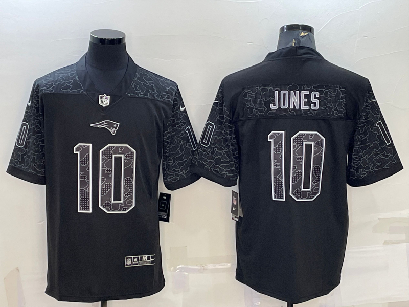Nike Patriots 10 Mac Jones Black RFLCTV Limited Jersey