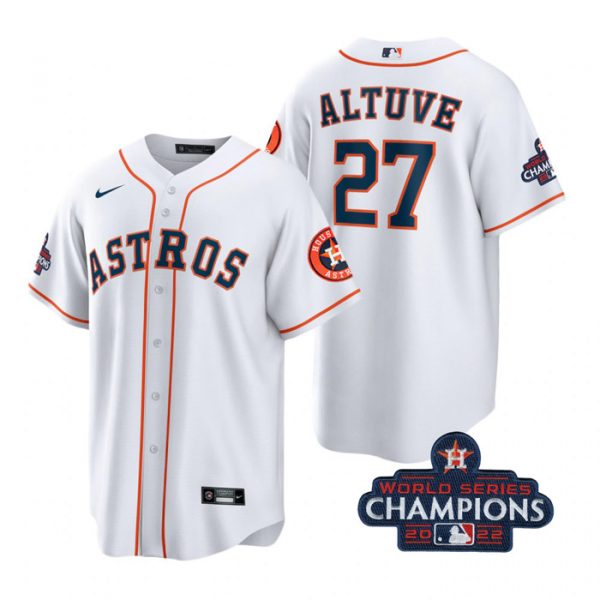 Astros 27 Jose Altuve White 2022 World Series Champions Cool Base Jersey