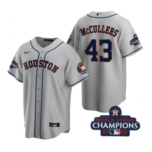 Astros 43 Lance Mccullers Gray 2022 World Series Champions Cool Base Jersey