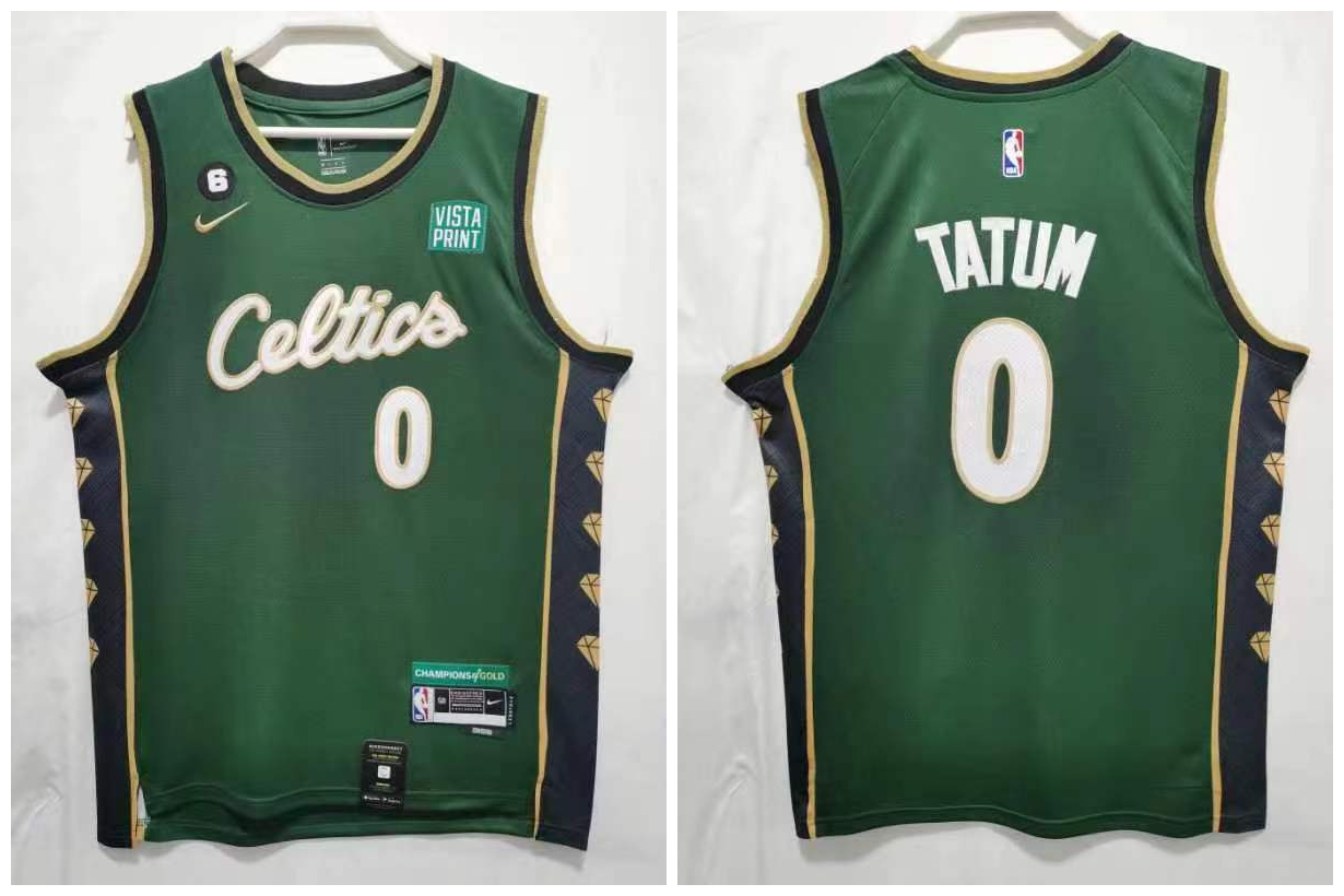Celtics 0 Jayson Tatum Green Nike 2022-23 City Edition Swingman Jersey