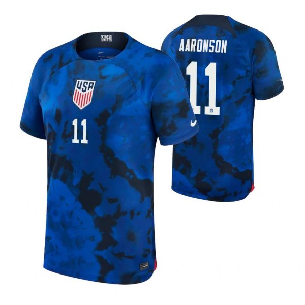 The USA 11 AARONSON Away 2022 FIFA World Cup Thailand Soccer Jersey
