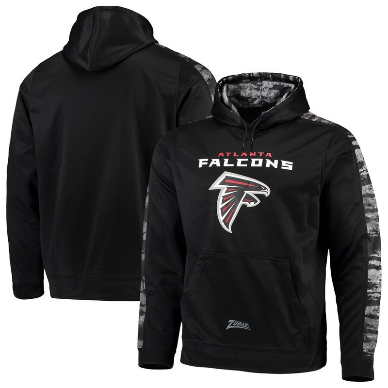 Men's Atlanta Falcons Zubaz Black Tonal Oxide Pullover Hoodie