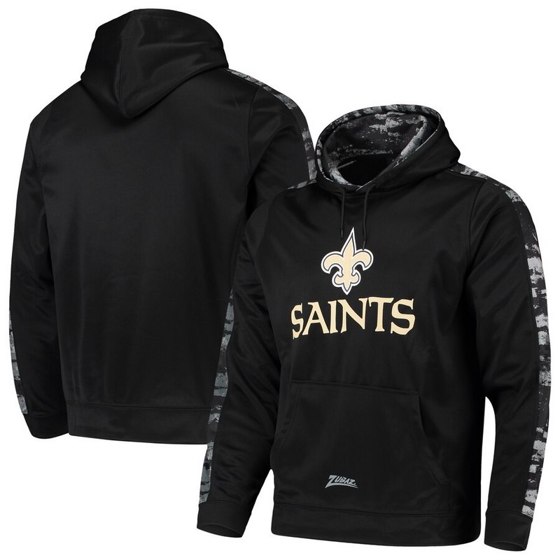 New Orleans Saints Zubaz Tonal Oxide Pullover Hoodie Black