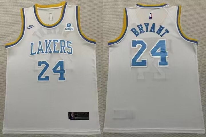 Lakers 24 Kobe Bryant White 2022-23 Nike Swingman Jersey