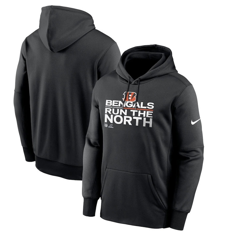 Cincinnati Bengals Nike 2021 AFC North Division Champions Trophy Collection Pullover Hoodie Black