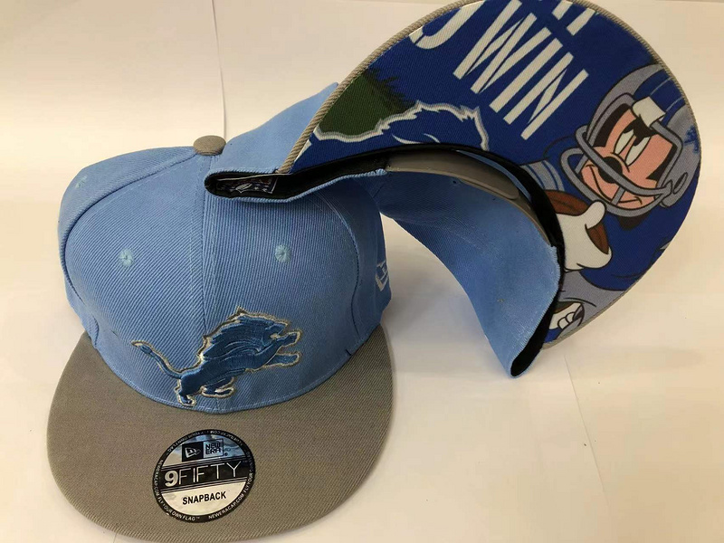 Lions Team Logo Blue Gray Adjustable Hat LH