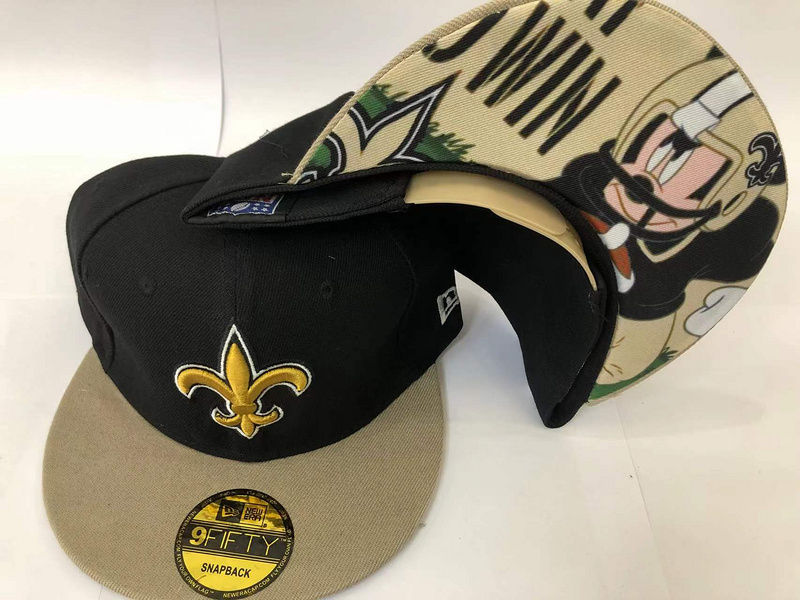 Saints Team Logo Black Gray Adjustable Hat LH