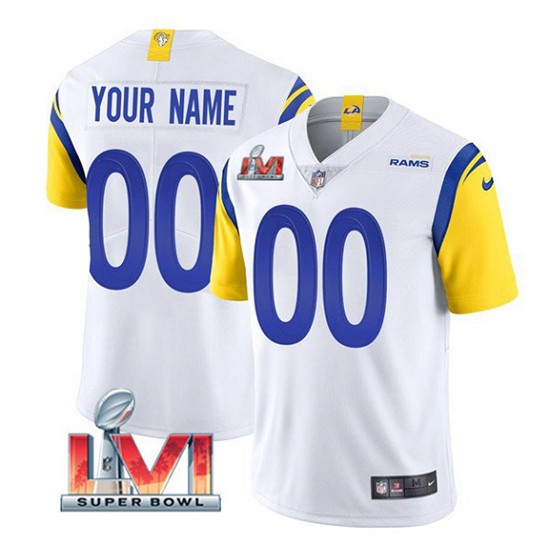 Nike Rams Customized White 2022 Super Bowl LVI Vapor Limited Jersey