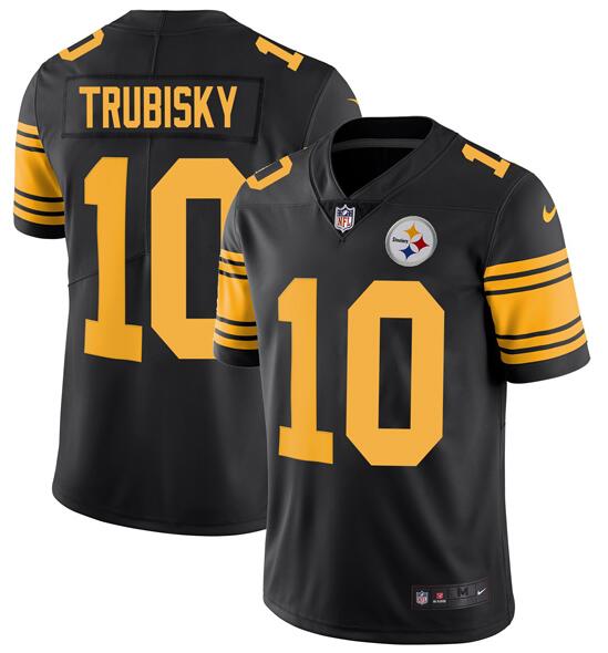 Nike Steelers 10 Mitchell Trubisky Black Color Rush Limited Jersey